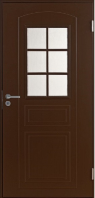 Теплая входная дверь Jeld-Wen Basic B0015, коричневая (цвет RR32),