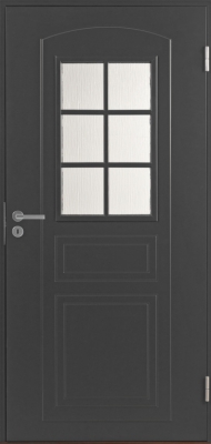 Теплая входная дверь Jeld-Wen Basic B0015, темно-серая(цвет RR23),